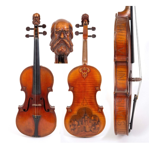 1643 - ANTIQUE VIOLIN - AFTER GASPARD DIUFFO a 19thc German violin with a spurious label for Gaspard Diuffo... 