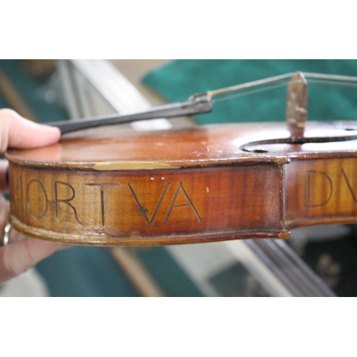 1643 - ANTIQUE VIOLIN - AFTER GASPARD DIUFFO a 19thc German violin with a spurious label for Gaspard Diuffo... 