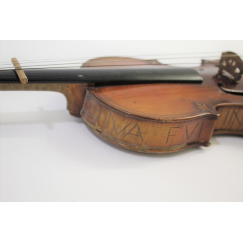 1643 - ANTIQUE VIOLIN - AFTER GASPARD DIUFFO a 19thc German violin with a spurious label for Gaspard Diuffo... 