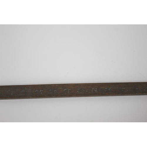 1649 - 19THC BARREL MEASURING STICK a large 19thc measuring stick with metal ends, with number divisions ma... 