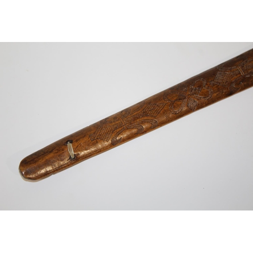 1652 - 18THC TREEN STAY BUSK - 1726 the treen love token of tapering form, the top section with the initial... 