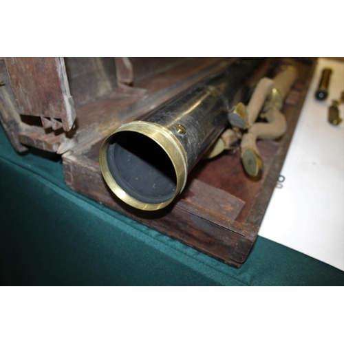 1657 - LARGE DOLLAND TELESCOPE probably late 19thc with a 3 inch aperture, the telescope with a brass and j... 