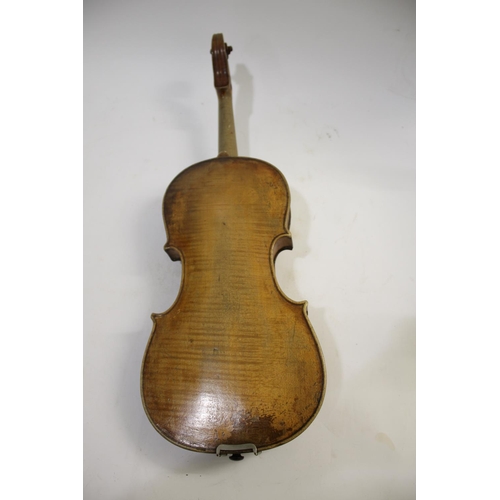 1693 - ANTIQUE VIOLIN - AFTER JOHN BARRETT probably a late 19thc German violin with a one piece satinwood b... 