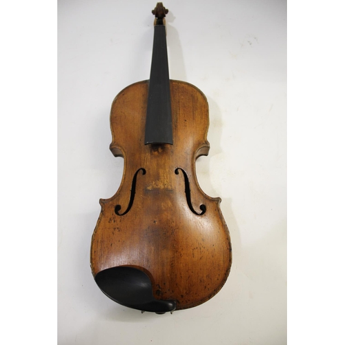 1693 - ANTIQUE VIOLIN - AFTER JOHN BARRETT probably a late 19thc German violin with a one piece satinwood b... 