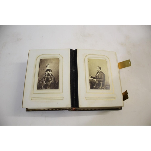 1695 - VICTORIAN PHOTOGRAPH ALBUM - QUEEN VICTORIA a small leather bound album, with various studio photogr... 