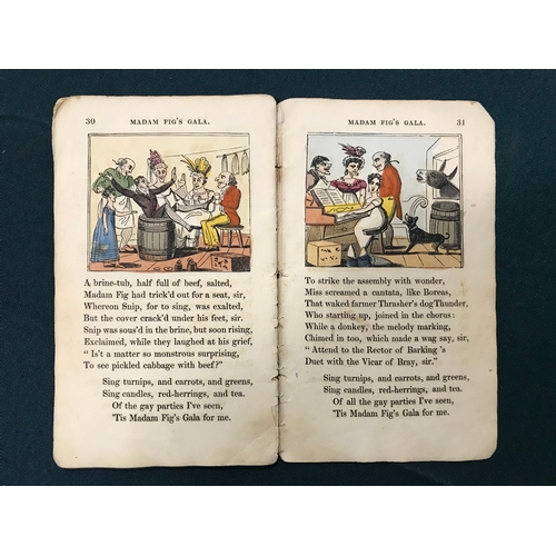 20 - Chapbook. Deborah Dent and Her Donkey; and Madam Fig's Gala, 17 hand-coloured woodcut illustrations,... 