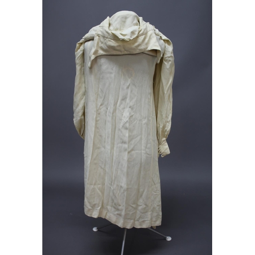 1751 - OSSIE CLARK VINTAGE DRESS an early 1970's Ossie Clark for Radley size 12 cream full length moss crep... 