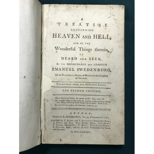 321 - Swedenborg, Emanuel. A Treatise Concerning Heaven and Hell, and of the Wonderful Things therein, sec... 