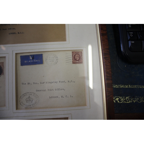 1345 - FRAMED POSTAL HISTORY 2 frames with 5 Air Mail covers, including Nov 1931 from Wellington to London ... 