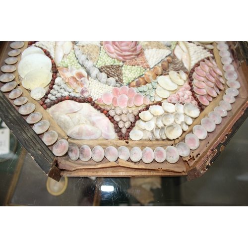 1621 - 19THC SAILORS VALENTINES - SHELLS one octagonal wooden case with an intricate shell design including... 