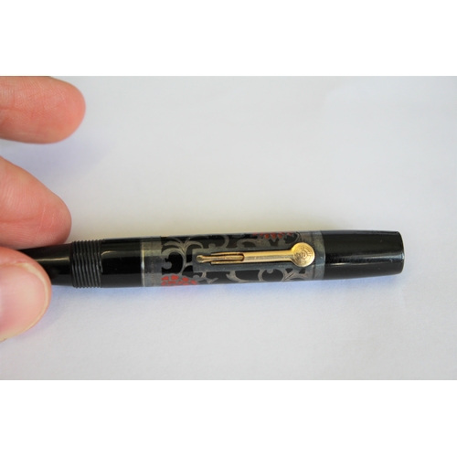 1559 - RARE NAMIKI FOUNTAIN PEN a silver and lacquered fountain pen with lever filler, the lid and barrel w... 