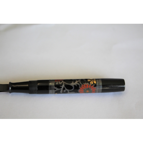 1559 - RARE NAMIKI FOUNTAIN PEN a silver and lacquered fountain pen with lever filler, the lid and barrel w... 