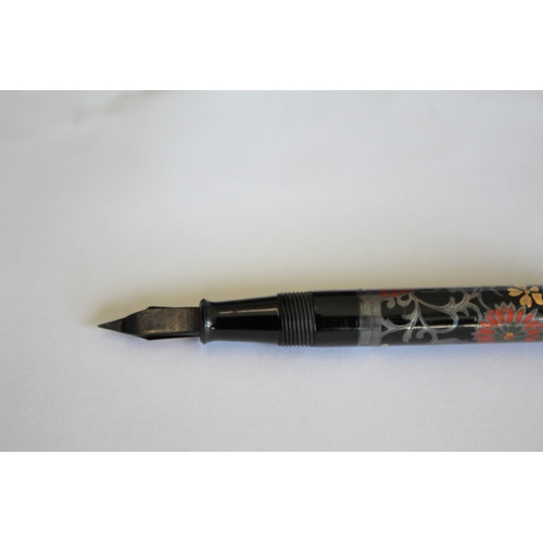 1559 - RARE NAMIKI FOUNTAIN PEN a silver and lacquered fountain pen with lever filler, the lid and barrel w... 