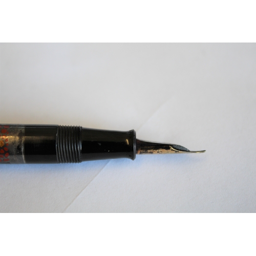 1559 - RARE NAMIKI FOUNTAIN PEN a silver and lacquered fountain pen with lever filler, the lid and barrel w... 