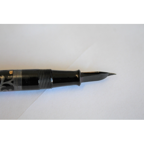 1559 - RARE NAMIKI FOUNTAIN PEN a silver and lacquered fountain pen with lever filler, the lid and barrel w... 