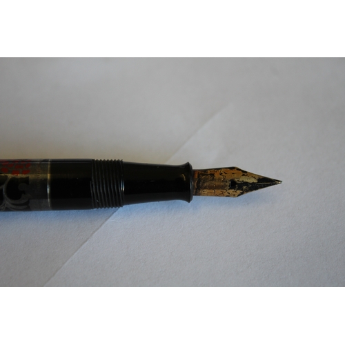 1559 - RARE NAMIKI FOUNTAIN PEN a silver and lacquered fountain pen with lever filler, the lid and barrel w... 