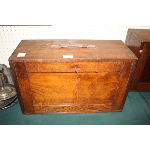 1688 - SETS OF VINTAGE OAK ENGINEERS TOOL CHESTS 4 oak chests with removable fronts to reveal internal draw... 