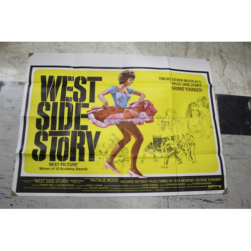 1620 - WEST SIDE STORY - FILM POSTER a quad poster for West Side Story, printed by Lonsdale & Bartholomew i... 