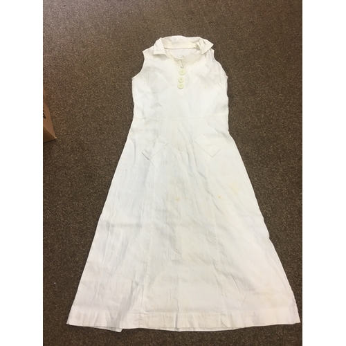 1752 - VINTAGE CLOTHING & ACCESSORIES including a 1930's 'Ritchwear' white sleeveless tennis/sun dress, 2 c... 