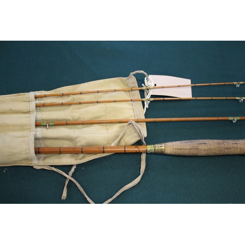 1954 - HARDY FISHING ROD - THE FAIRY a 3 piece split cane rod with 2 tops, Palakona The Fairy, 8ft and in a... 