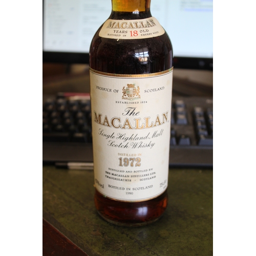 1724 - WHISKY: The Macallan, Single Highland Malt Scotch Whisky, 18 years old, distilled 1972, bottled 1990... 