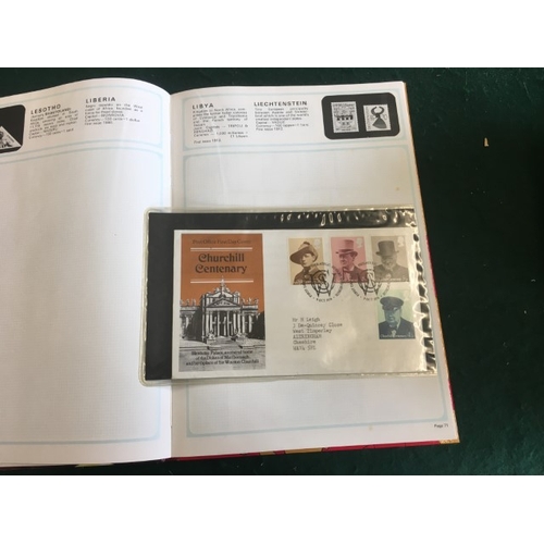 1300 - GREAT BRITAIN STAMP ALBUMS including an album with QE 11 mint and used examples (including £1 stamps... 