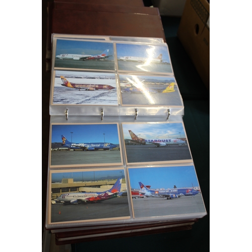 1309 - ALBUMS OF AEROPLANE POSTCARDS - AVIATION INTEREST 9 albums with a large and extensive collection of ... 