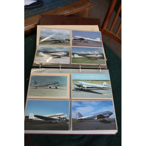 1309 - ALBUMS OF AEROPLANE POSTCARDS - AVIATION INTEREST 9 albums with a large and extensive collection of ... 