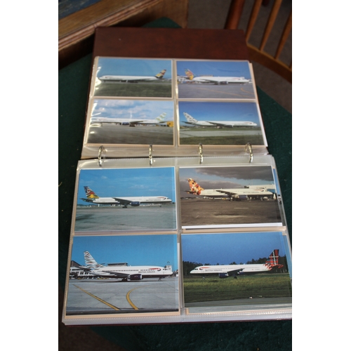 1309 - ALBUMS OF AEROPLANE POSTCARDS - AVIATION INTEREST 9 albums with a large and extensive collection of ... 