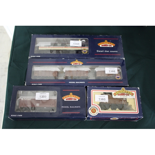 1360 - BACHMANN & HORNBY ROLLING STOCK various boxed Bachman items including 38-141 Box Van, 38-140 Box Van... 