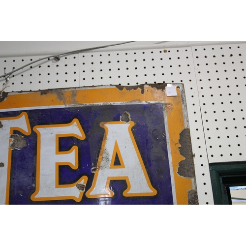 1670 - LYON'S TEA ENAMEL SIGN a large enamel sign for Lyon's Tea, some damages. 150cms by 46cms