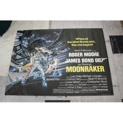 1605 - JAMES BOND POSTER - MOONRAKER a 1979 poster for Moonraker with artwork by Daniel Goozee, starring Ro... 