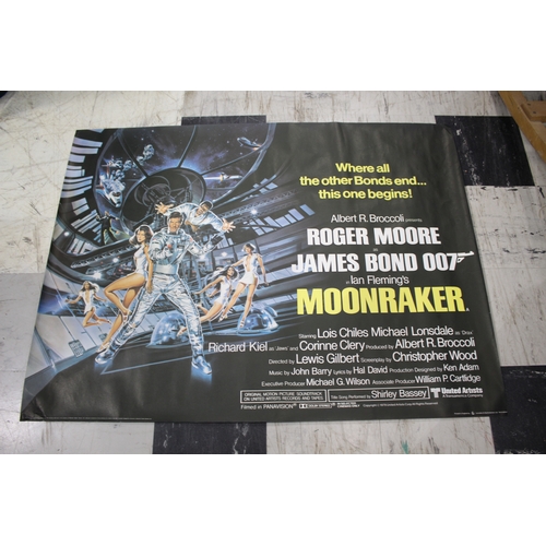 1606 - JAMES BOND POSTER - MOONRAKER a 1979 poster for Moonraker with artwork by Daniel Goozee, starring Ro... 