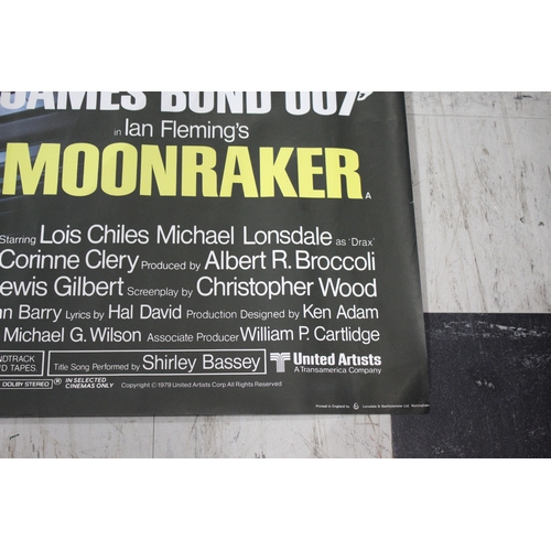 1606 - JAMES BOND POSTER - MOONRAKER a 1979 poster for Moonraker with artwork by Daniel Goozee, starring Ro... 