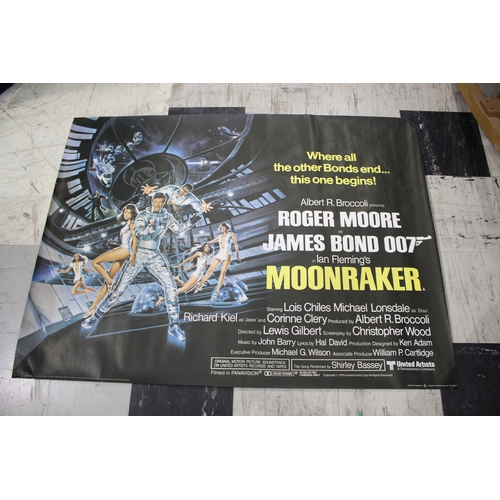 1606 - JAMES BOND POSTER - MOONRAKER a 1979 poster for Moonraker with artwork by Daniel Goozee, starring Ro... 