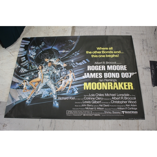 1607 - JAMES BOND POSTER - MOONRAKER a 1979 poster for Moonraker with artwork by Daniel Goozee, starring Ro... 