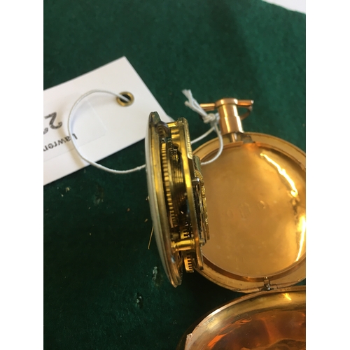 227 - A George III Pocket Watch in 18ct.Gold Hunter Case, hallmarked 1801 (probably), pierced engraved coc... 