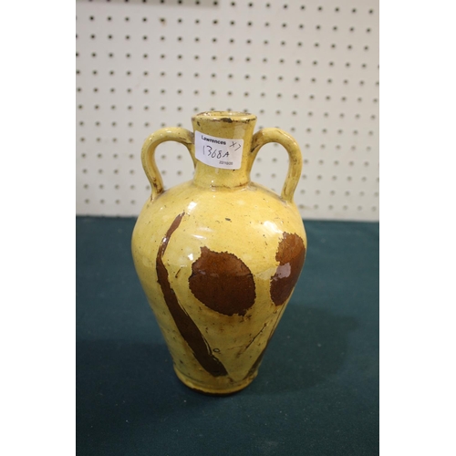 1368A - WHIELDON STYLE CREAMWARE BUTTER BOAT late 18th century, with brown sponged decoration, length 12cm; ... 