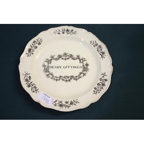 1368A - WHIELDON STYLE CREAMWARE BUTTER BOAT late 18th century, with brown sponged decoration, length 12cm; ... 