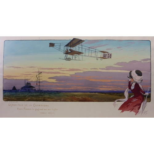 247 - Marguerite (GAMY) Montaut (1883-1936):  Grand Prix de la Champagne: HENRI FARMAN  le gagnant sur son... 
