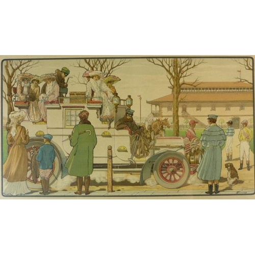 673 - Today' Motoring Print after C. Firone.  An attractive horizontal format framed and glazed period mot... 