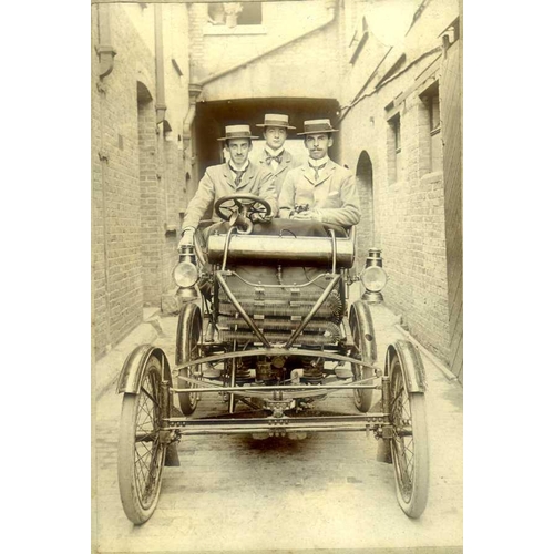 760 - Tony Huber 1902 - 1906.  About 40 photographs, to include motor show stands, postcards, coach-builde... 