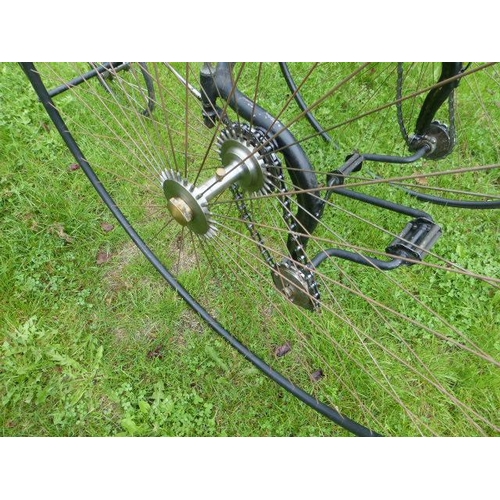 532 - A c1882 Coventry Machinists Co., 'Cheylesmore Club' Tricycle.  An open-fronted, rear-steering tricyc... 