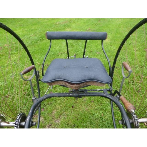 532 - A c1882 Coventry Machinists Co., 'Cheylesmore Club' Tricycle.  An open-fronted, rear-steering tricyc... 