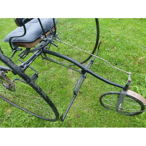 532 - A c1882 Coventry Machinists Co., 'Cheylesmore Club' Tricycle.  An open-fronted, rear-steering tricyc... 