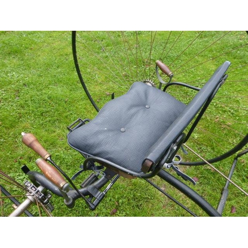 532 - A c1882 Coventry Machinists Co., 'Cheylesmore Club' Tricycle.  An open-fronted, rear-steering tricyc... 