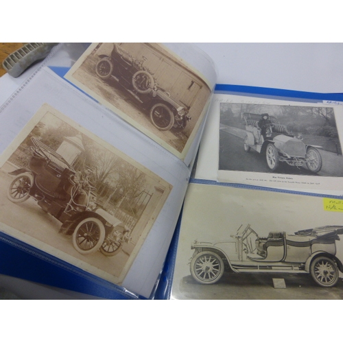 760 - Tony Huber 1902 - 1906.  About 40 photographs, to include motor show stands, postcards, coach-builde... 