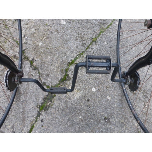 532 - A c1882 Coventry Machinists Co., 'Cheylesmore Club' Tricycle.  An open-fronted, rear-steering tricyc... 