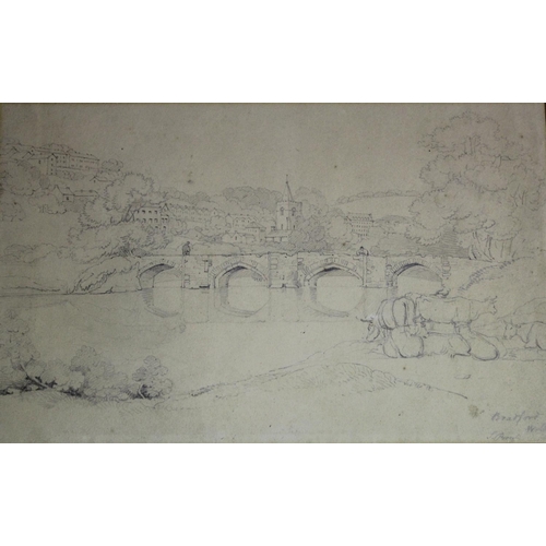 1305 - SAMUEL PROUT (1783-1852) BRADFORD ON AVON, WILTSHIRE Signed and inscribed Bradford/ Wilts, pencil 19... 