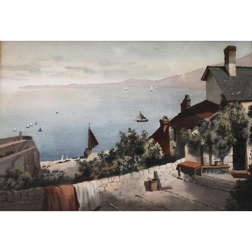 1343 - HARRY FRIER (1849-1921) ROSE COTTAGE, CLOVELLY Watercolour and pencil 23.5 x 35cm. Provenance: A gif... 